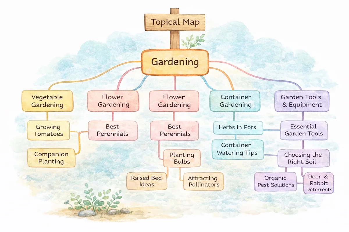 Visual Representation of a Topical Map in SEO