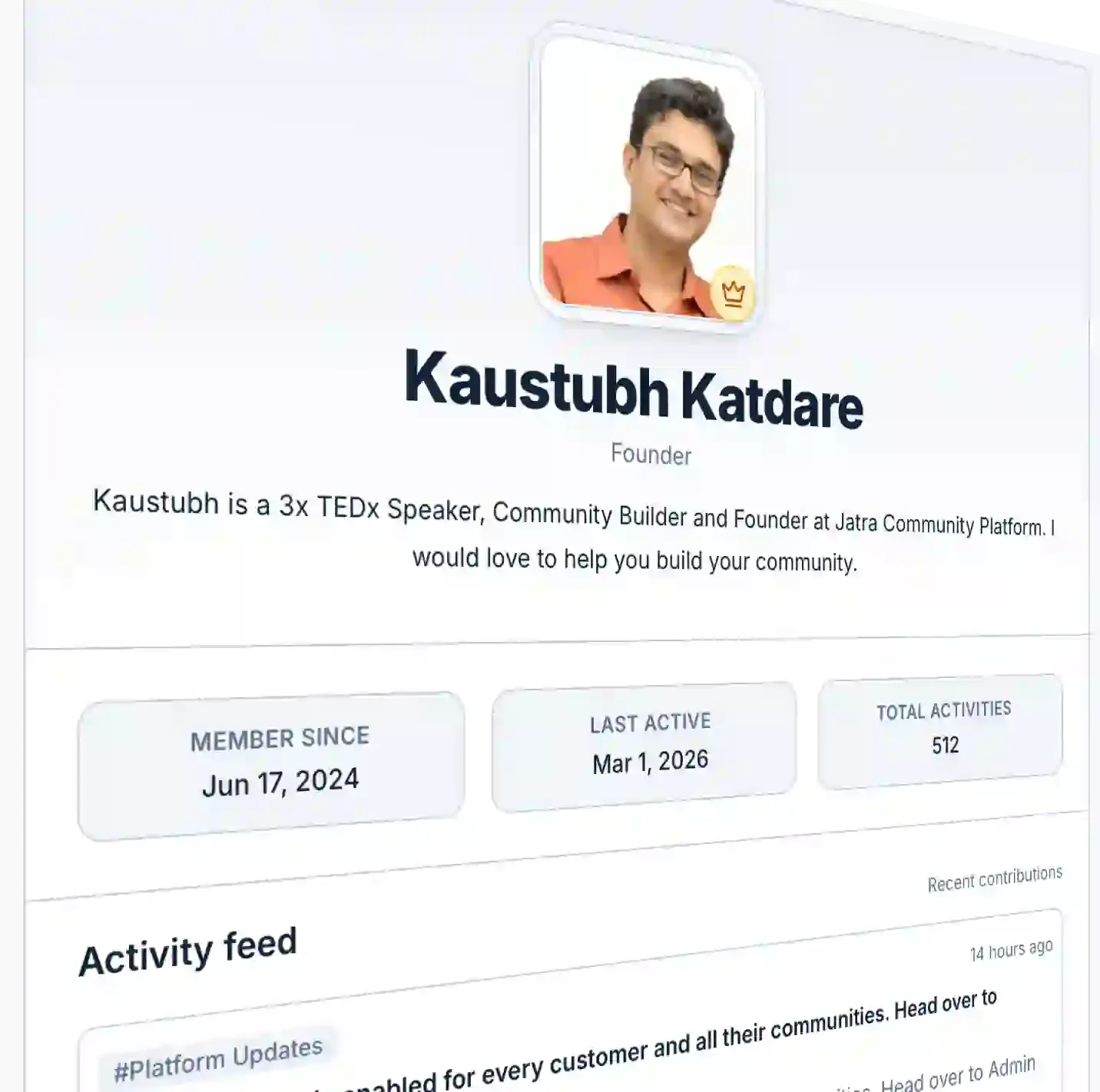Screenshot of New Redesigned User Profile
