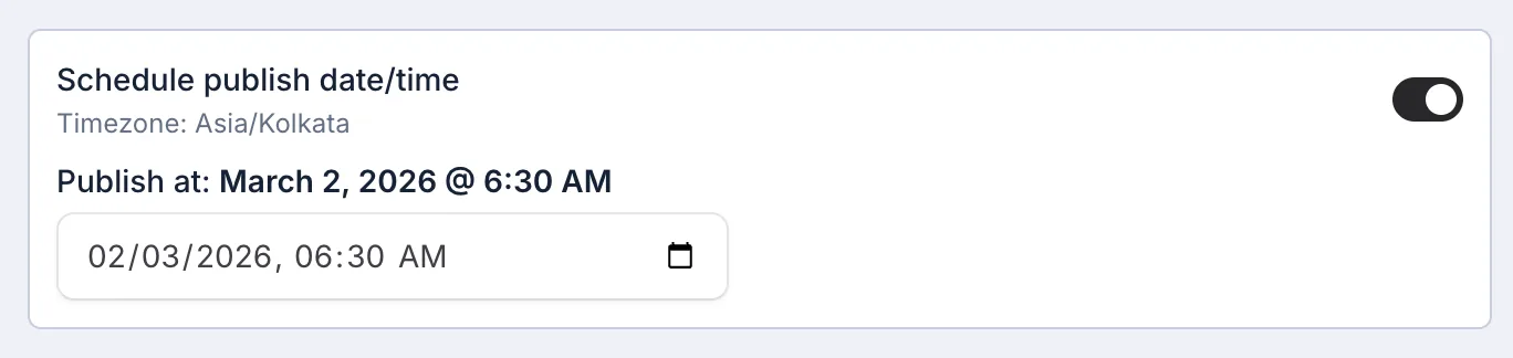 Screenshot of new post scheduling feature of Jatra