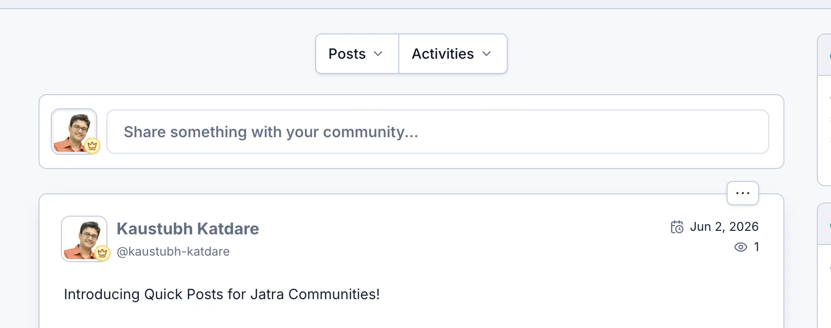 Screenshot of new post post-type in collapsed state