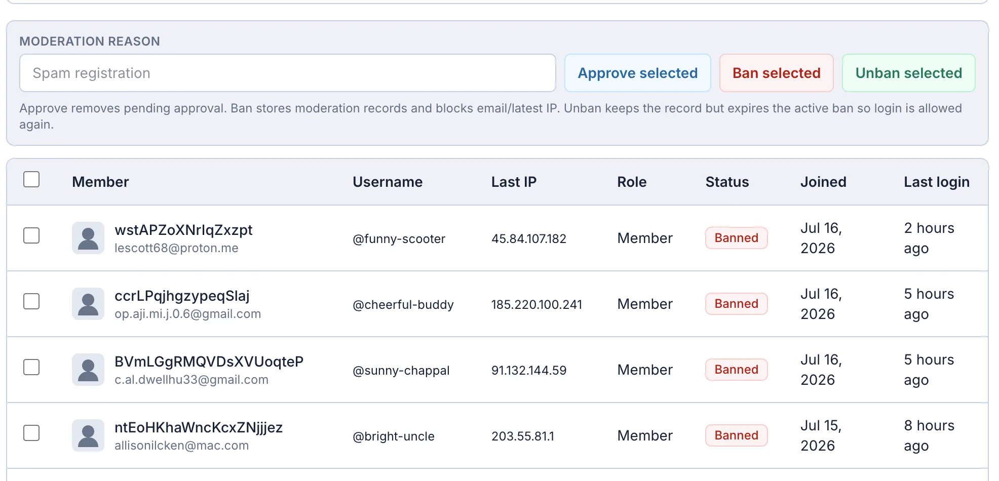 Screenshot showing improvements to Jatra's spam catcher Screenshot showing improvements to Jatra's spam catcher