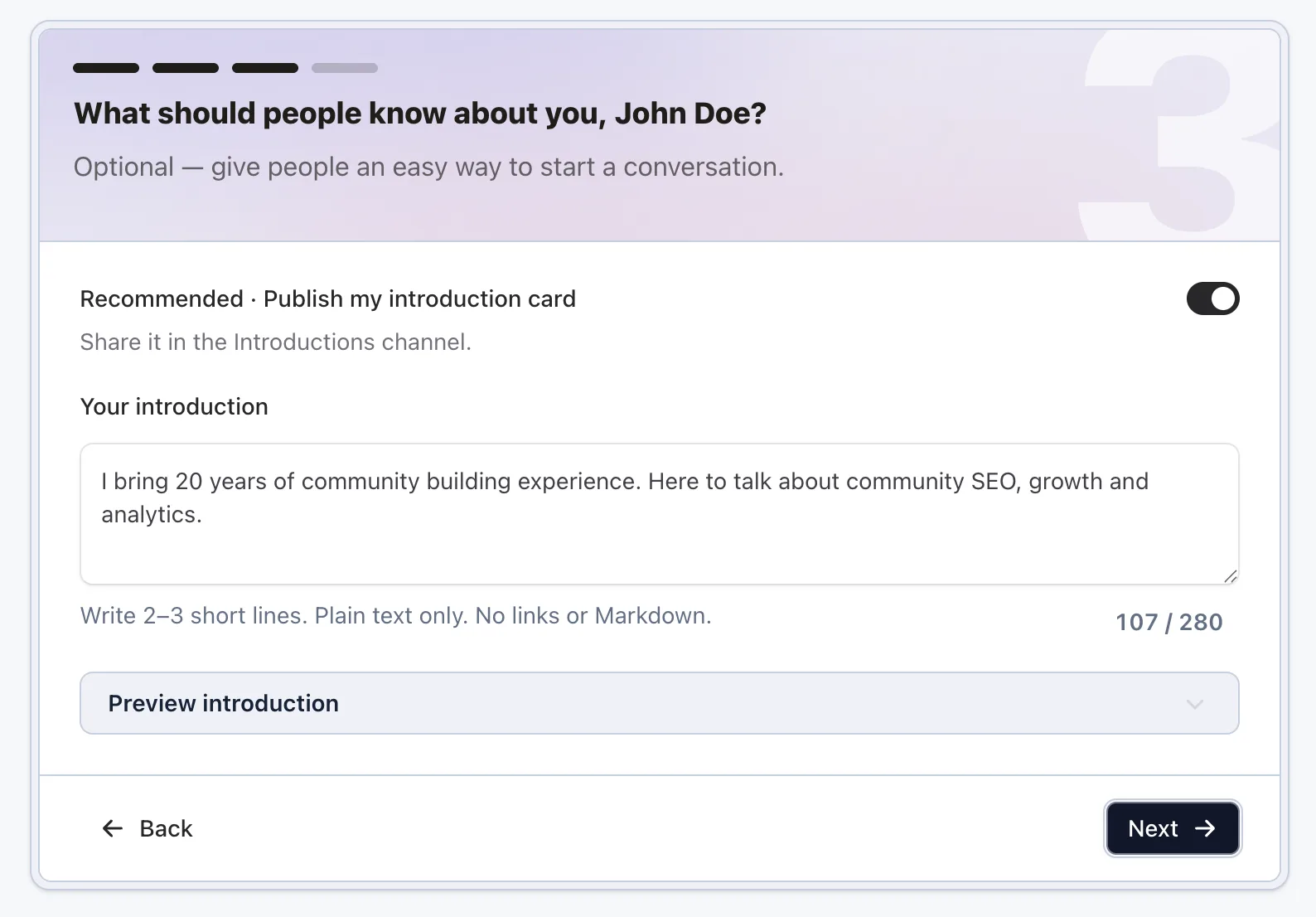 Jatra Onboarding Flow - Customize Introduction Card Jatra Onboarding Flow - Customize Introduction Card